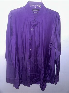 Marc Anthony Purple Men's Dress Shirt - Long Sleeve